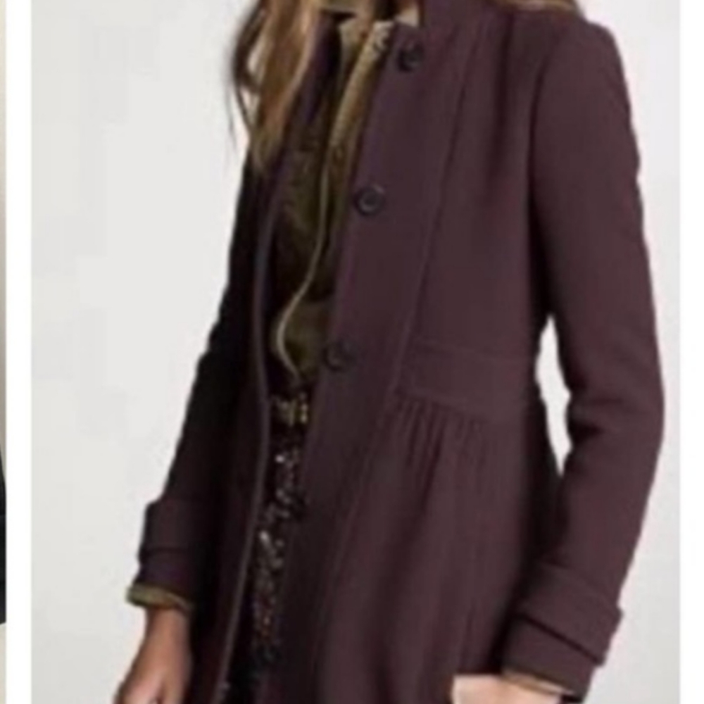 JCrew Italian Double-Cloth Wool Lady Day Coat Purple 0